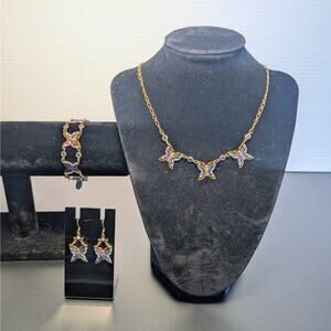 Anne Koplik Designs Butterfly Jewelry Set – Swarovski Crystal Vintage Inspired